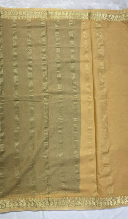 Bottle Green Mysore Silk Saree with Gold Border|DS16
