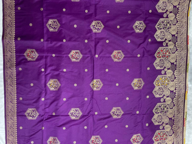 Royal purple Banarasi Crepe Silk Saree with Gold Zari Weaving|DS21