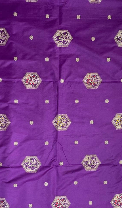 Royal purple Banarasi Crepe Silk Saree with Gold Zari Weaving|DS21