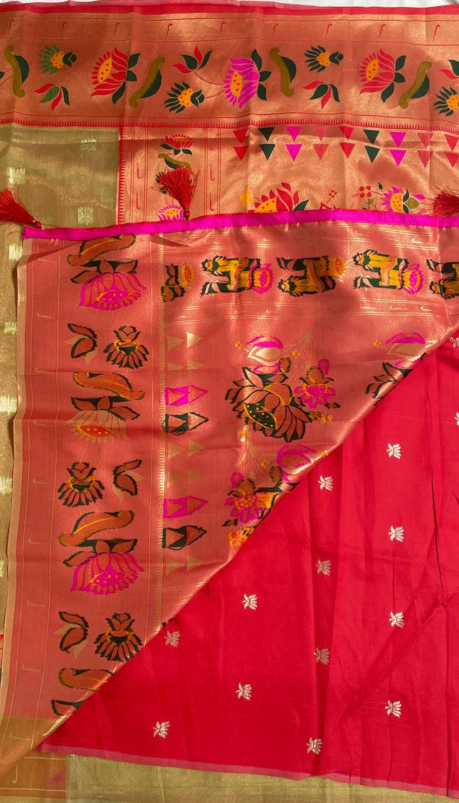 Olive Green Tissue Cotton Saree with Floral Zari Border Daily Office Wear |CS2|