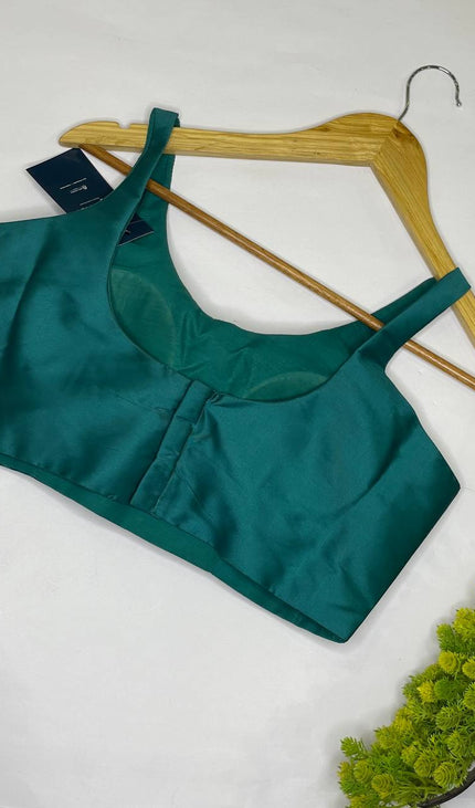 Teal Green Cotton Silk Designer Readymade Blouse – Free Size Upto 40|B2