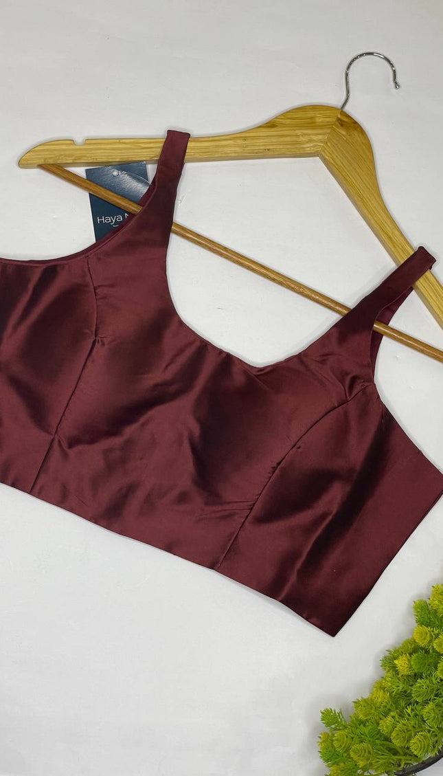 Wine Maroon Cotton Silk Designer Readymade Blouse – Free Size Upto 40|B2