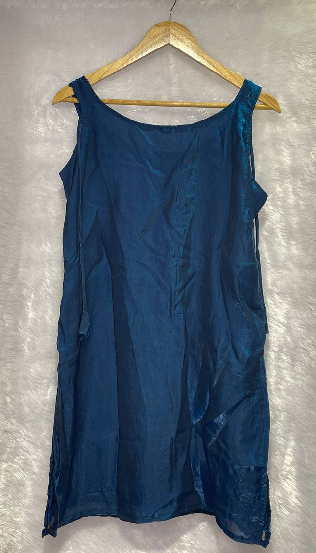 Royal Blue Tissue Organza Palazzo Set with Embroidered Dupatta|P1_2