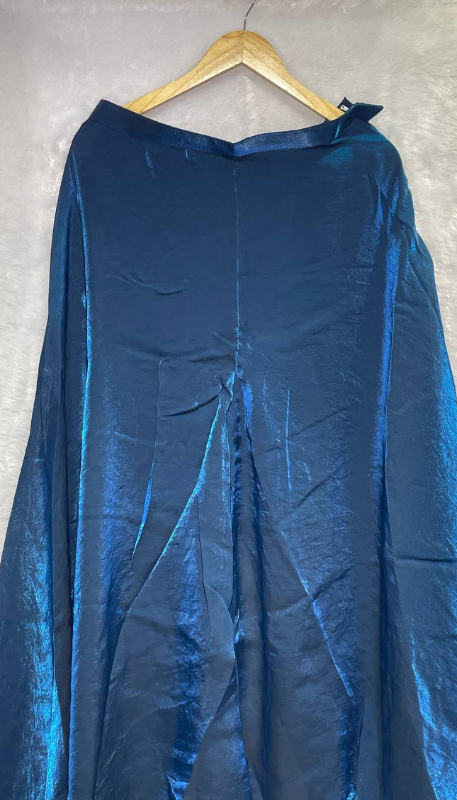Royal Blue Tissue Organza Palazzo Set with Embroidered Dupatta|P1_2