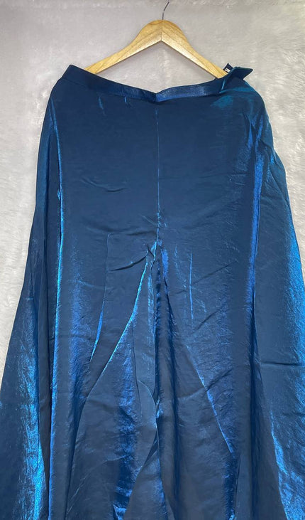 Royal Blue Tissue Organza Palazzo Set with Embroidered Dupatta|P1_2