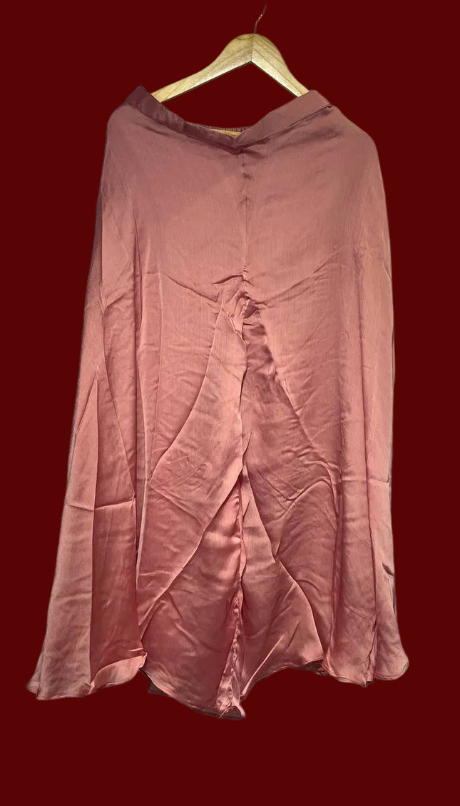 Dusty Pink Tissue Organza Palazzo Set with Elegant Embroidery|P2_2