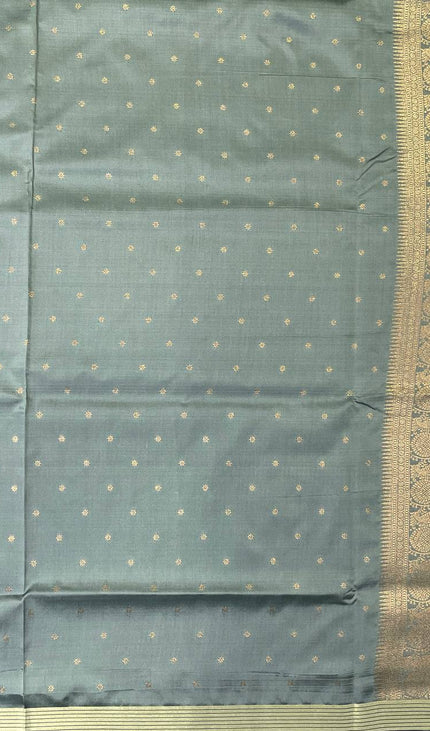 Classic Black Semi Kanchipuram Saree with Rich Zari Border|S4_6