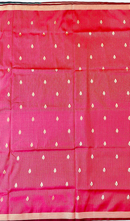 Beautiful Pink Semi Kanchipuram Saree with Rich Zari Border|S4_2