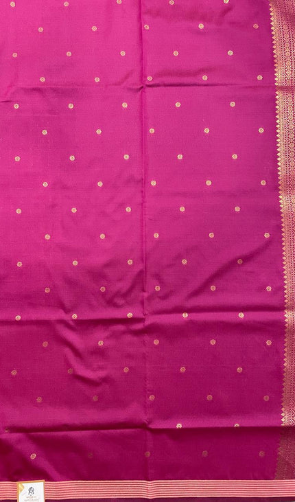Royal Blue Soft Silk Saree with Rich Pink Zari Border|S3_1