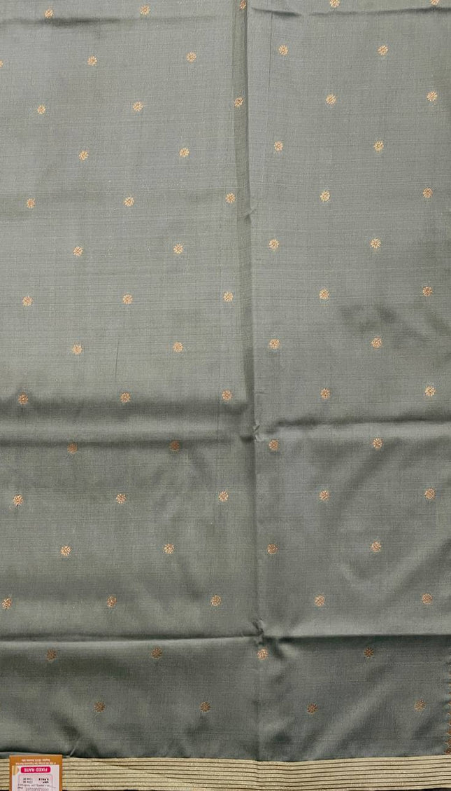 Black Soft Silk Saree with Antique Gold Zari Border| S3-4