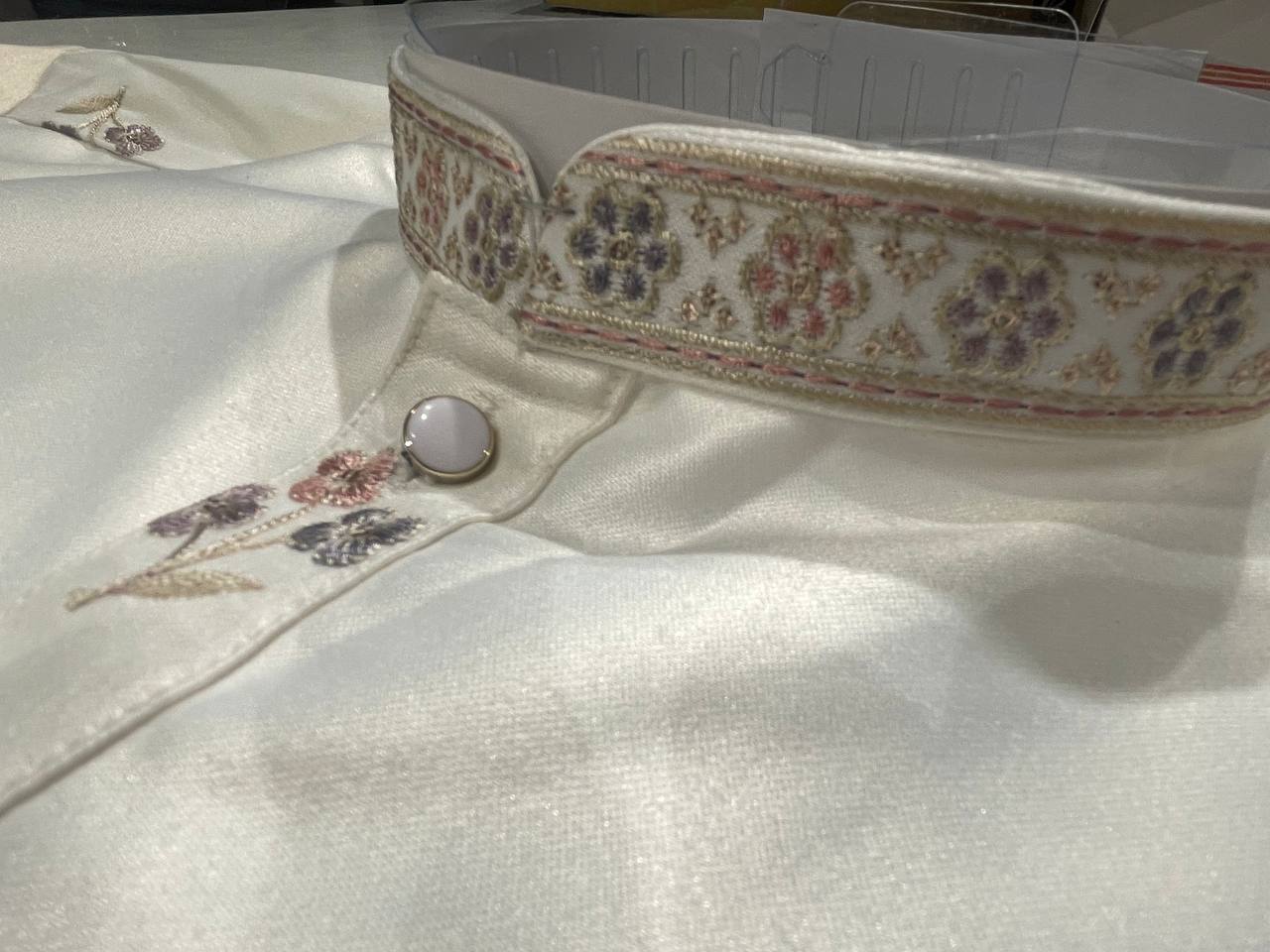 Yellow and white Kurta Set with hand Work| AS-M03