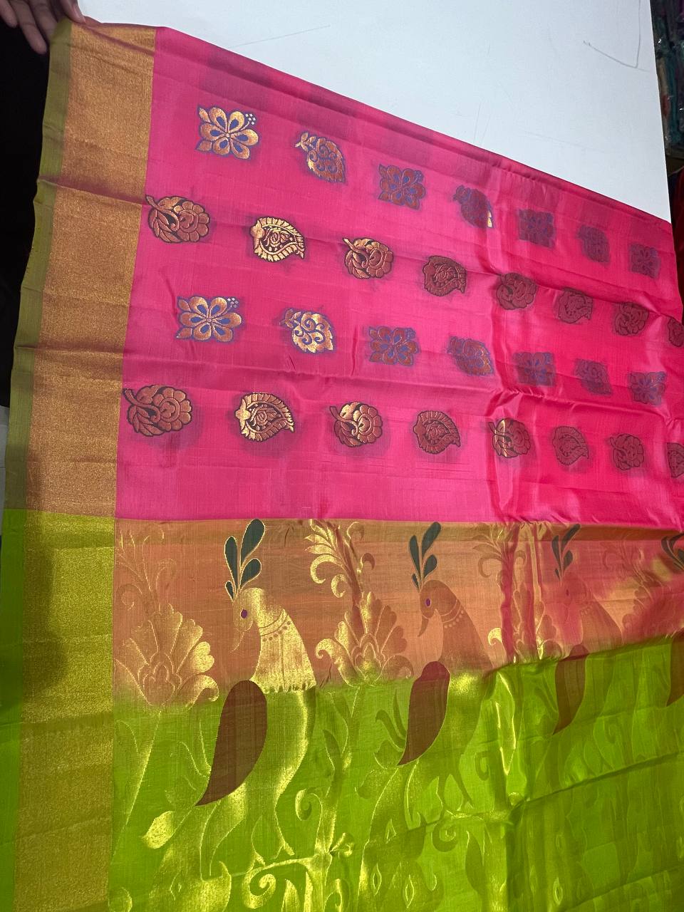 Rani pink  Silk Woven Kanjivaram Saree|AS-0052
