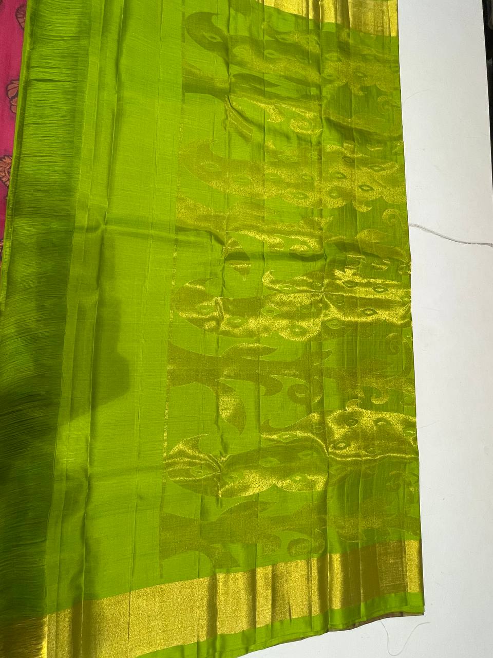 Rani pink  Silk Woven Kanjivaram Saree|AS-0052