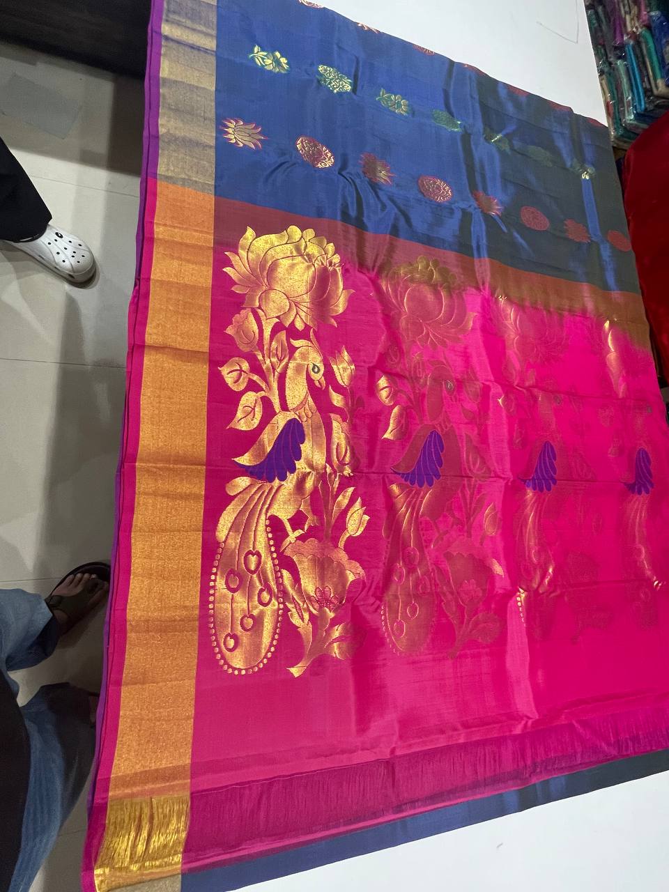 Navy blue Silk Woven Kanjivaram Saree|AS-0047