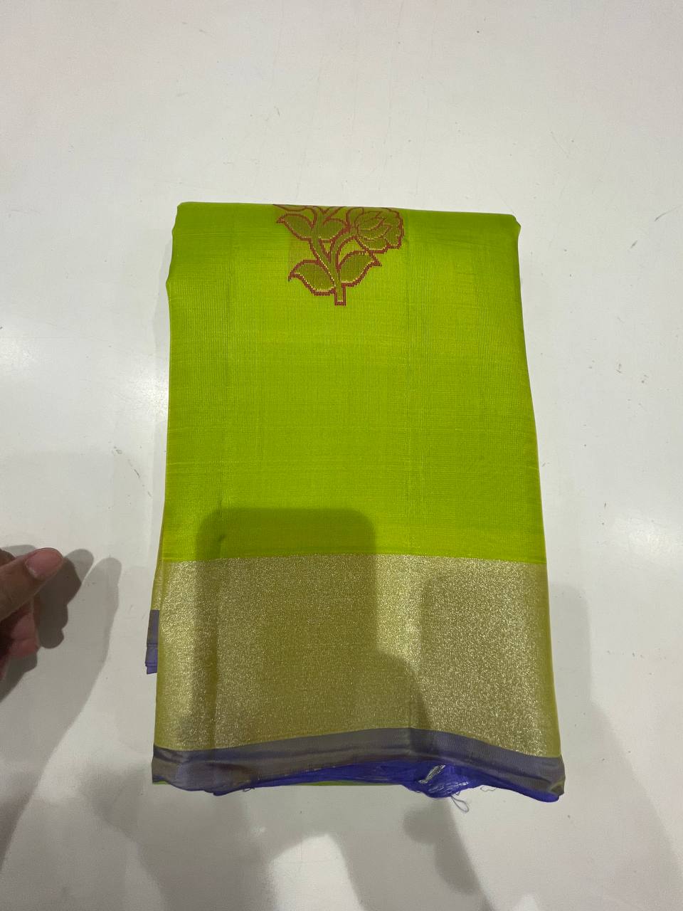 Parrot green Silk Woven Kanjivaram Saree|AS-0055