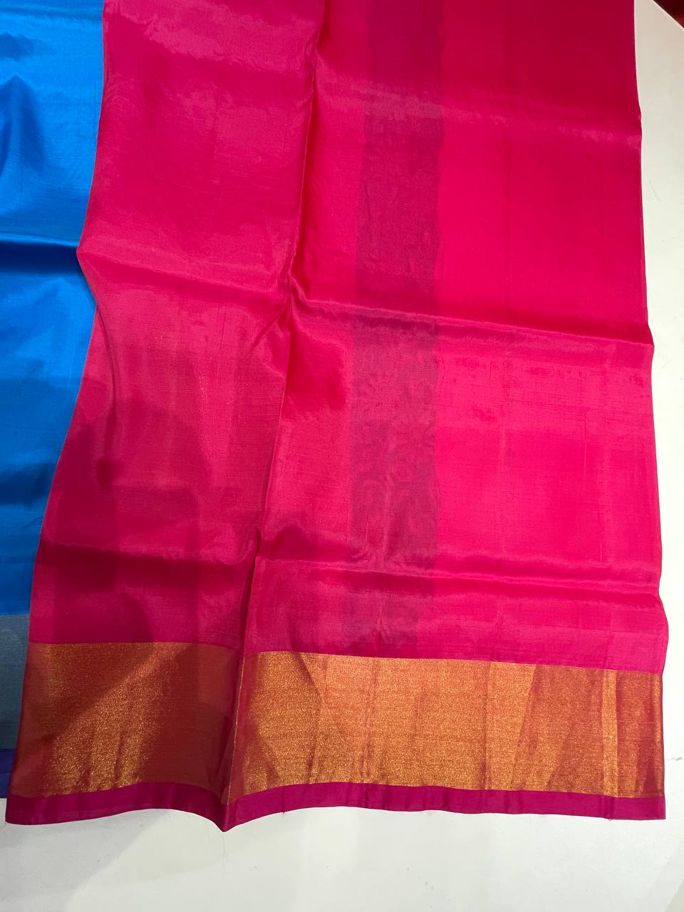 Blue Silk Saree in  with Zari Border|AS-0059