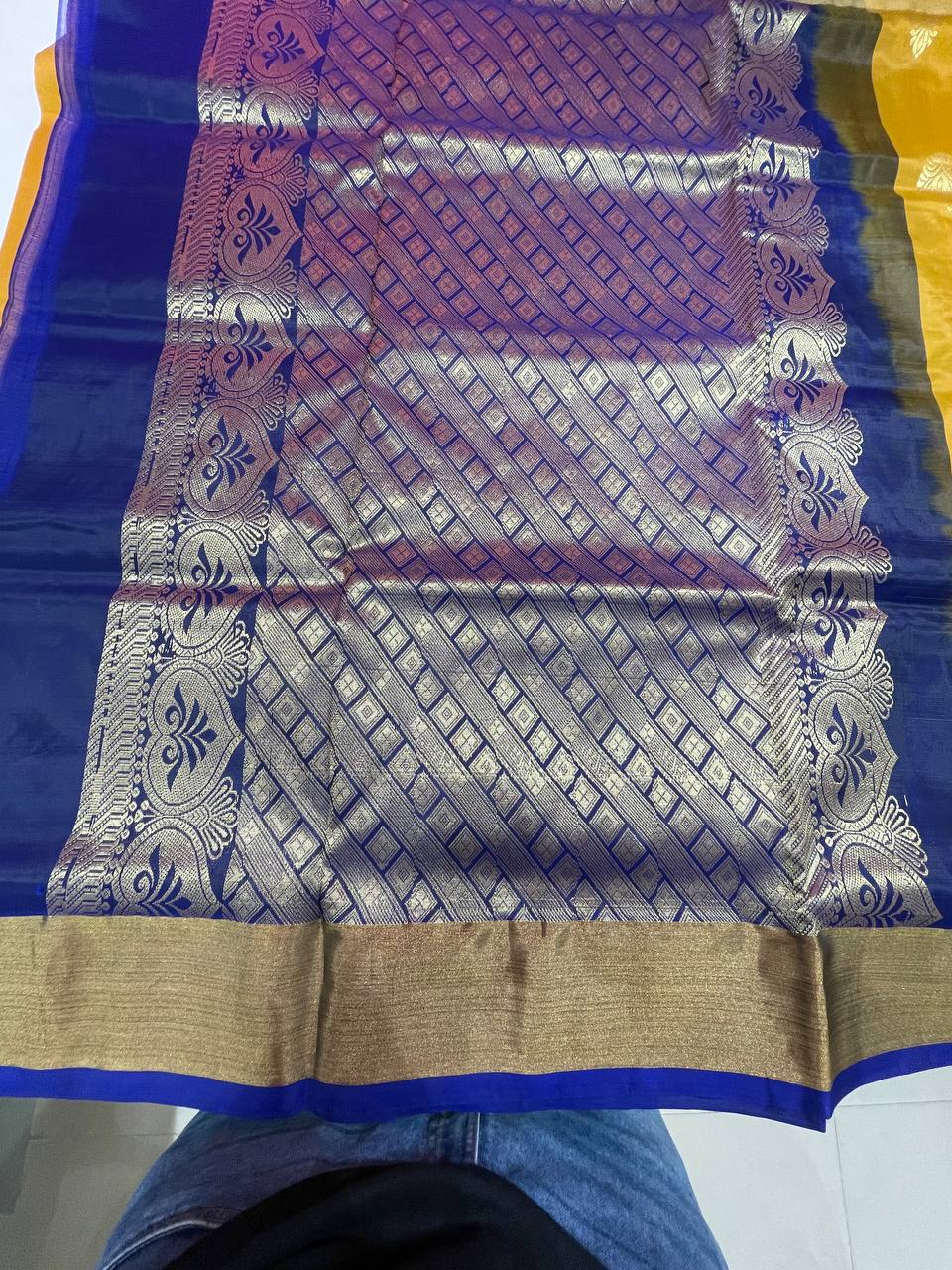 Silk Saree in  with Zari Border|AS-0058