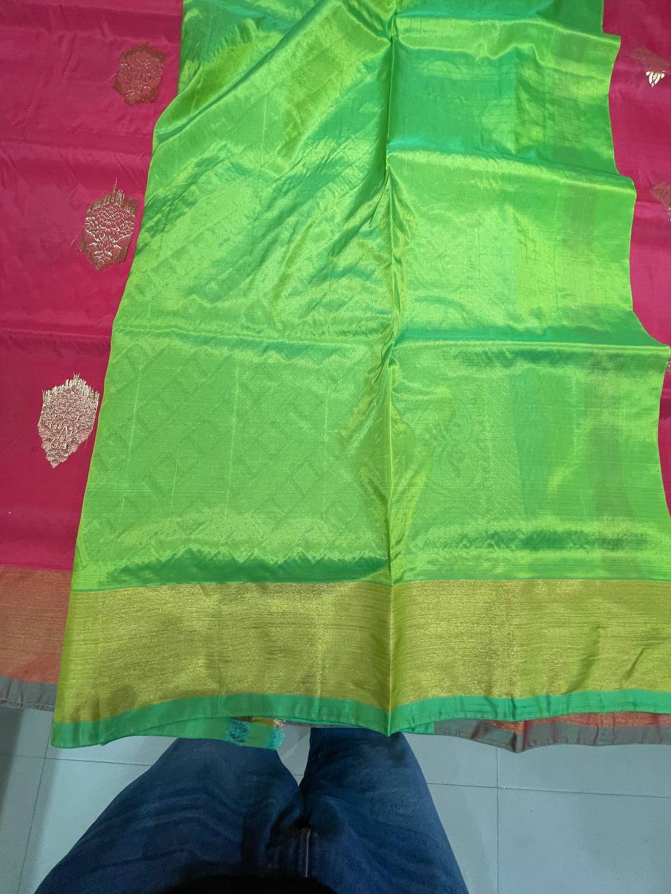 Silk Saree in  with Zari Border|AS-0058