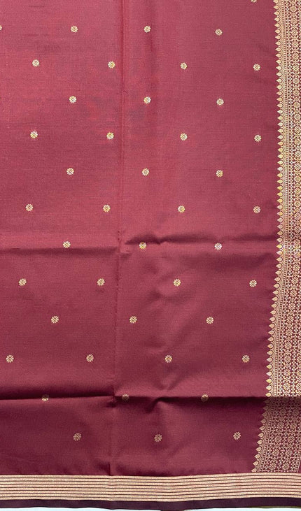 Mustard Yellow Soft Silk Saree with Maroon Zari Border|S3_6
