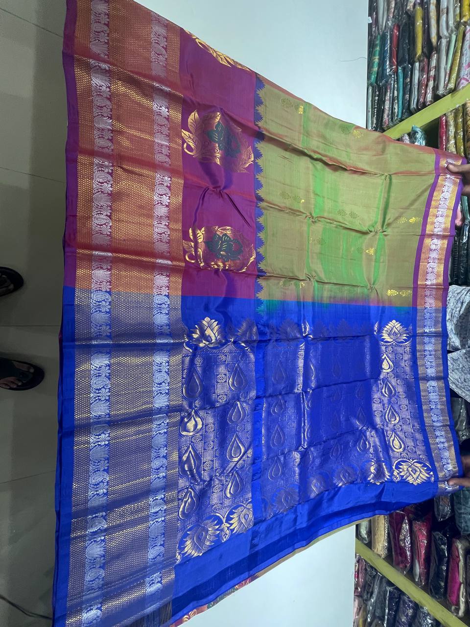Mehandi  Pure Kancheepuram Silk Saree |AS-0083