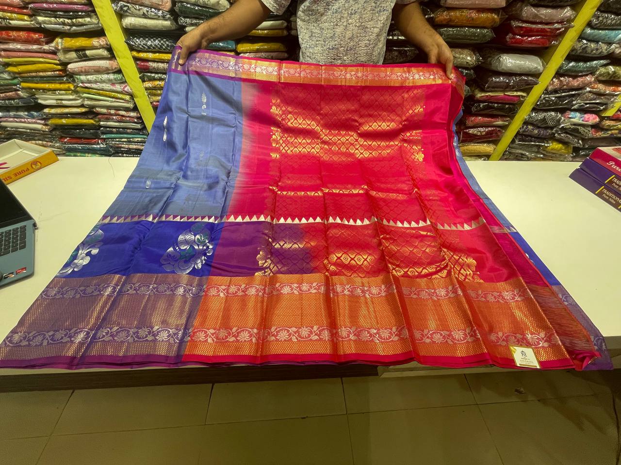 Blue  Pure Kancheepuram Silk Saree |AS-0085
