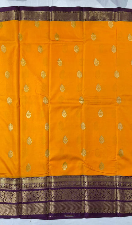 Orange semi Kanchipuram silk saree|S8_1