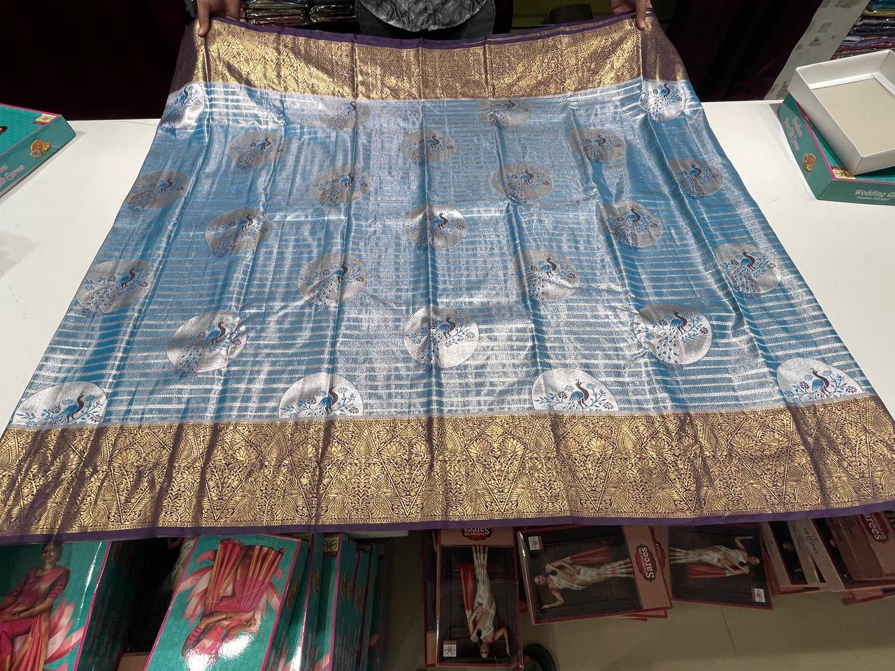 Semi silk Mustard Kanchipuram With Butta Design| AS-00134