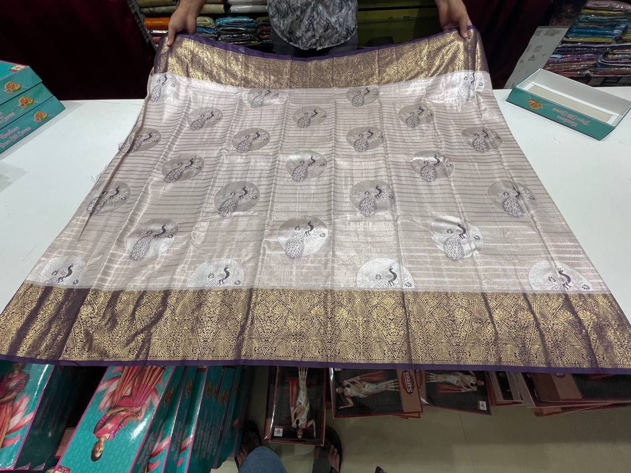 Semi silk Mustard Kanchipuram With Butta Design| AS-00134