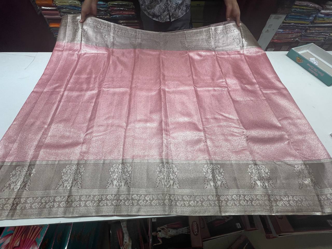 Semi silk Pink  Kanchipuram With Butta Design| AS-00136