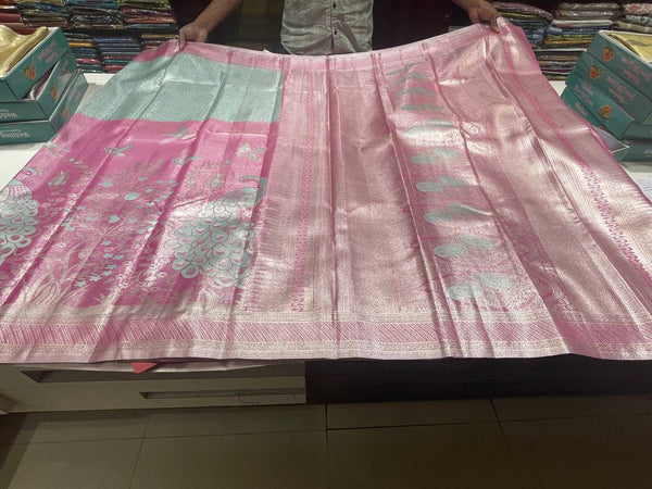 Pink Kanchipuram Silk Saree With Butta Design| AS-00150