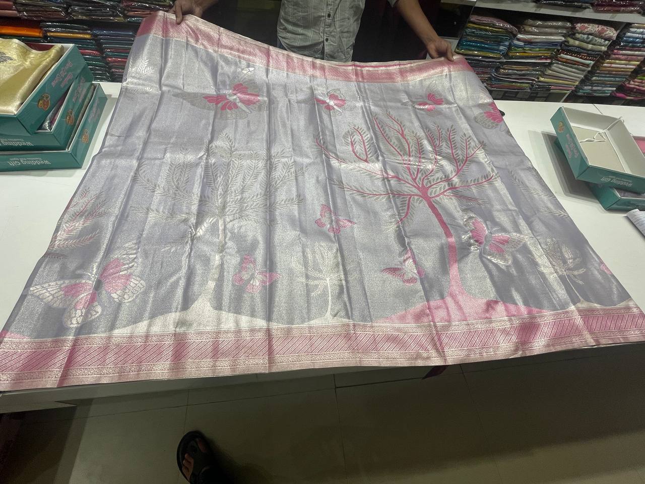 Lavender Silk Saree With Butta Design| AS-00151