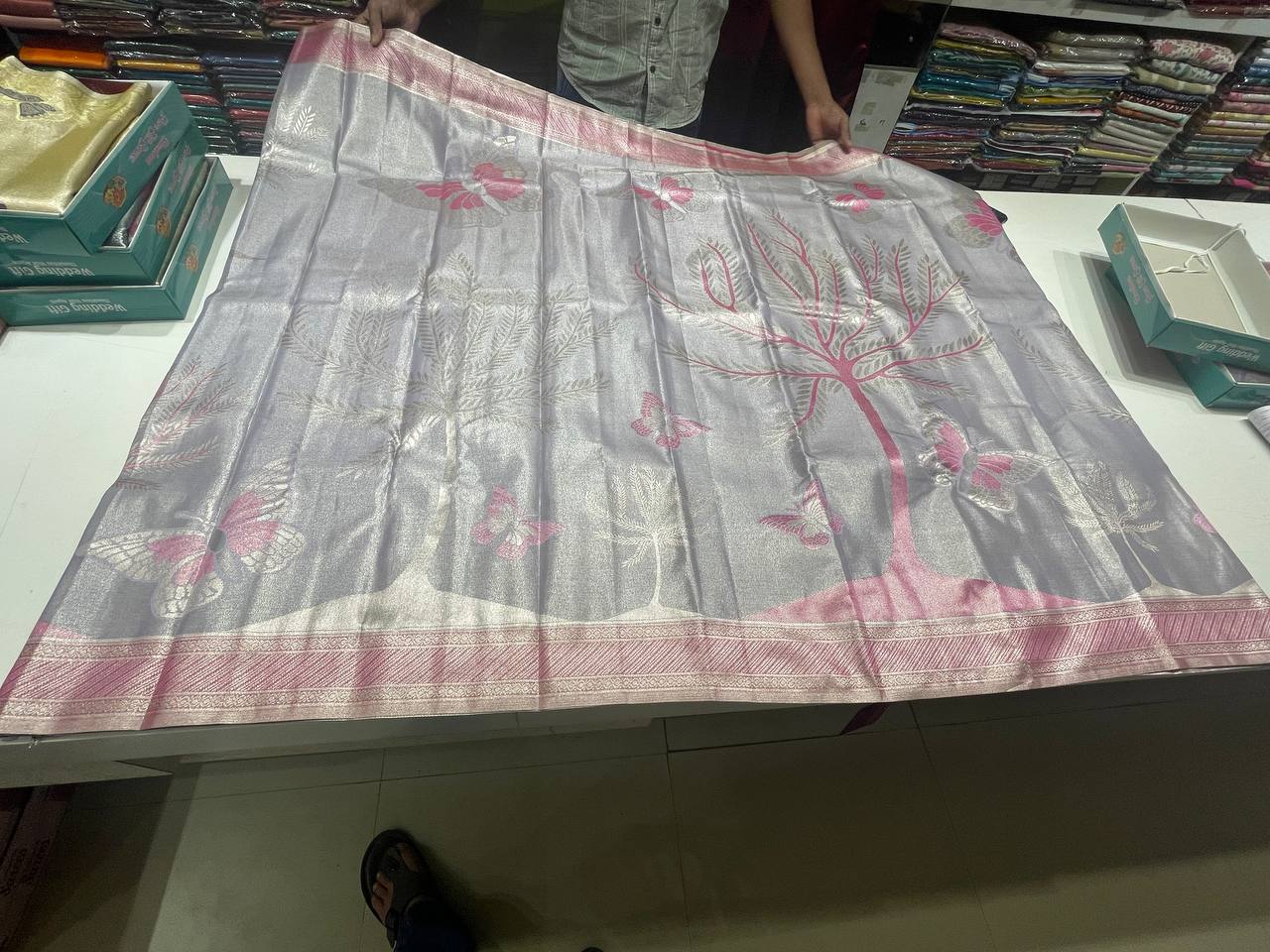 Lavender Silk Saree With Butta Design| AS-00151