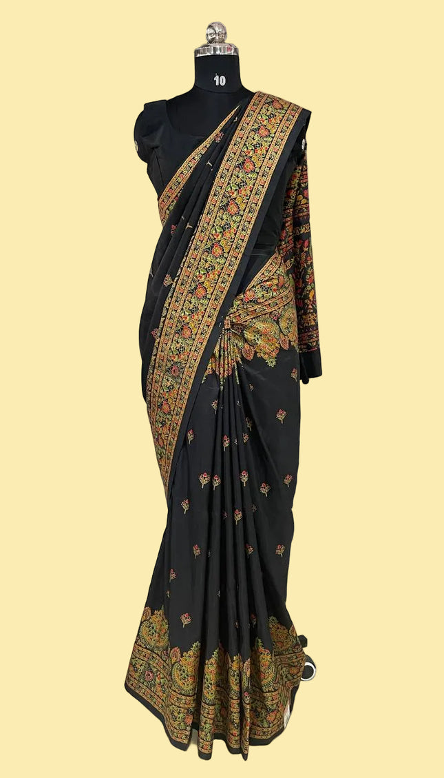 Black  Dolla Silk Designer Saree with Digital Printr |DS33_10