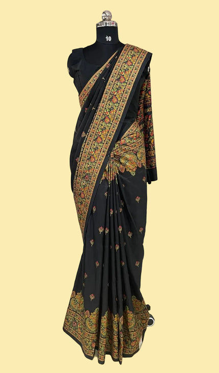 Black  Dolla Silk Designer Saree with Digital Printr |DS33_10