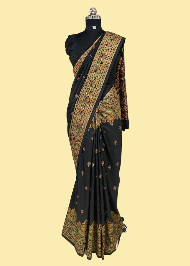 Black  Dolla Silk Designer Saree with Digital Printr |DS33_10