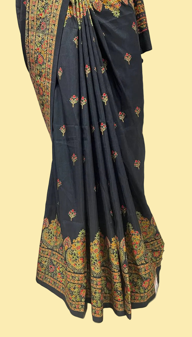 Black  Dolla Silk Designer Saree with Digital Printr |DS33_10