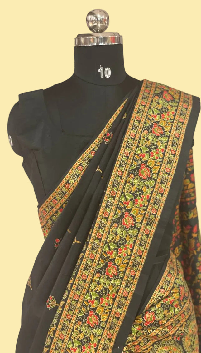 Black  Dolla Silk Designer Saree with Digital Printr |DS33_10