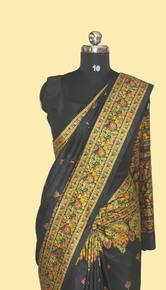 Black  Dolla Silk Designer Saree with Digital Printr |DS33_10