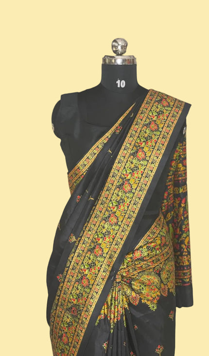 Black  Dolla Silk Designer Saree with Digital Printr |DS33_10