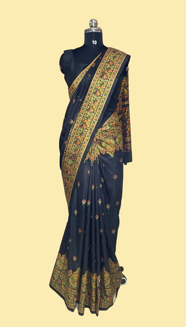 Black  Dolla Silk Designer Saree with Digital Printr |DS33_10