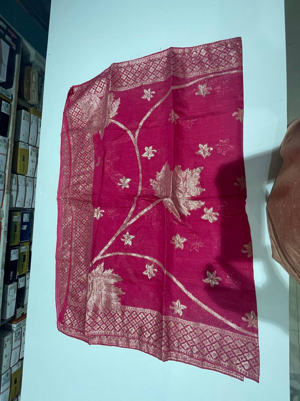 Elegant pink Kurta Set with Banarasi Dupatta| AS-00202