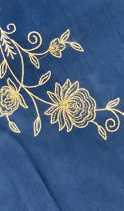 Blue All-Over Floral Embroidered Kurta Set with Printed Dupatta |SC17_1