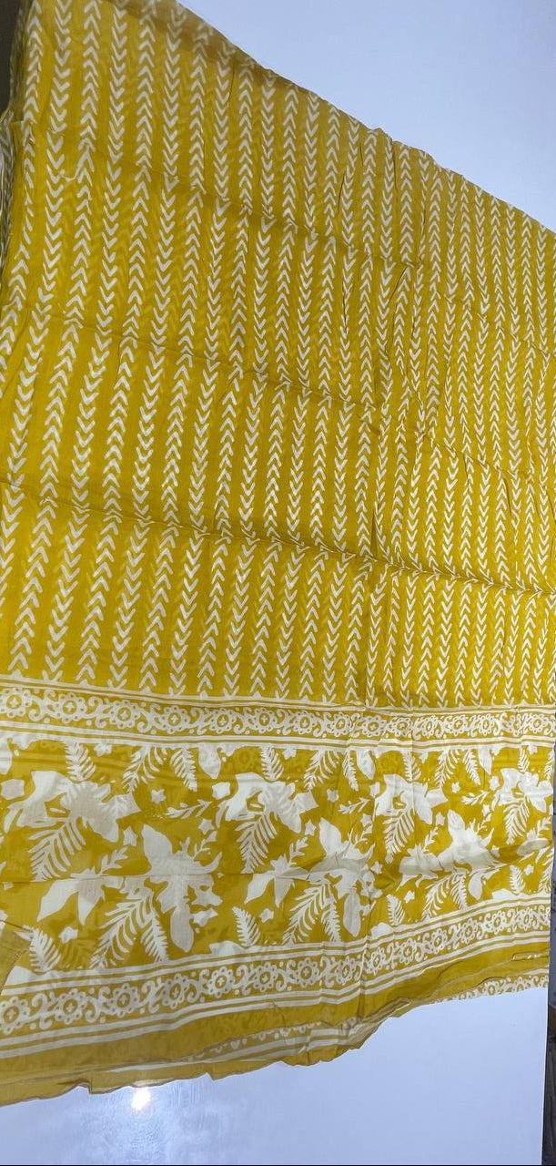 Yellow Cotton Printed Salwar Suit with Dupatta| AS-00172