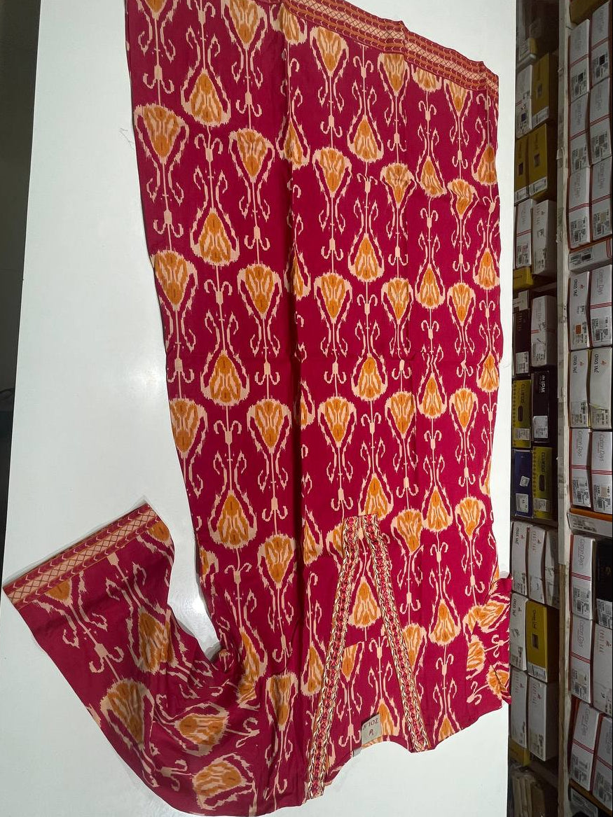 Dark Pink Cotton Printed Salwar Suit with Dupatta| AS-00171