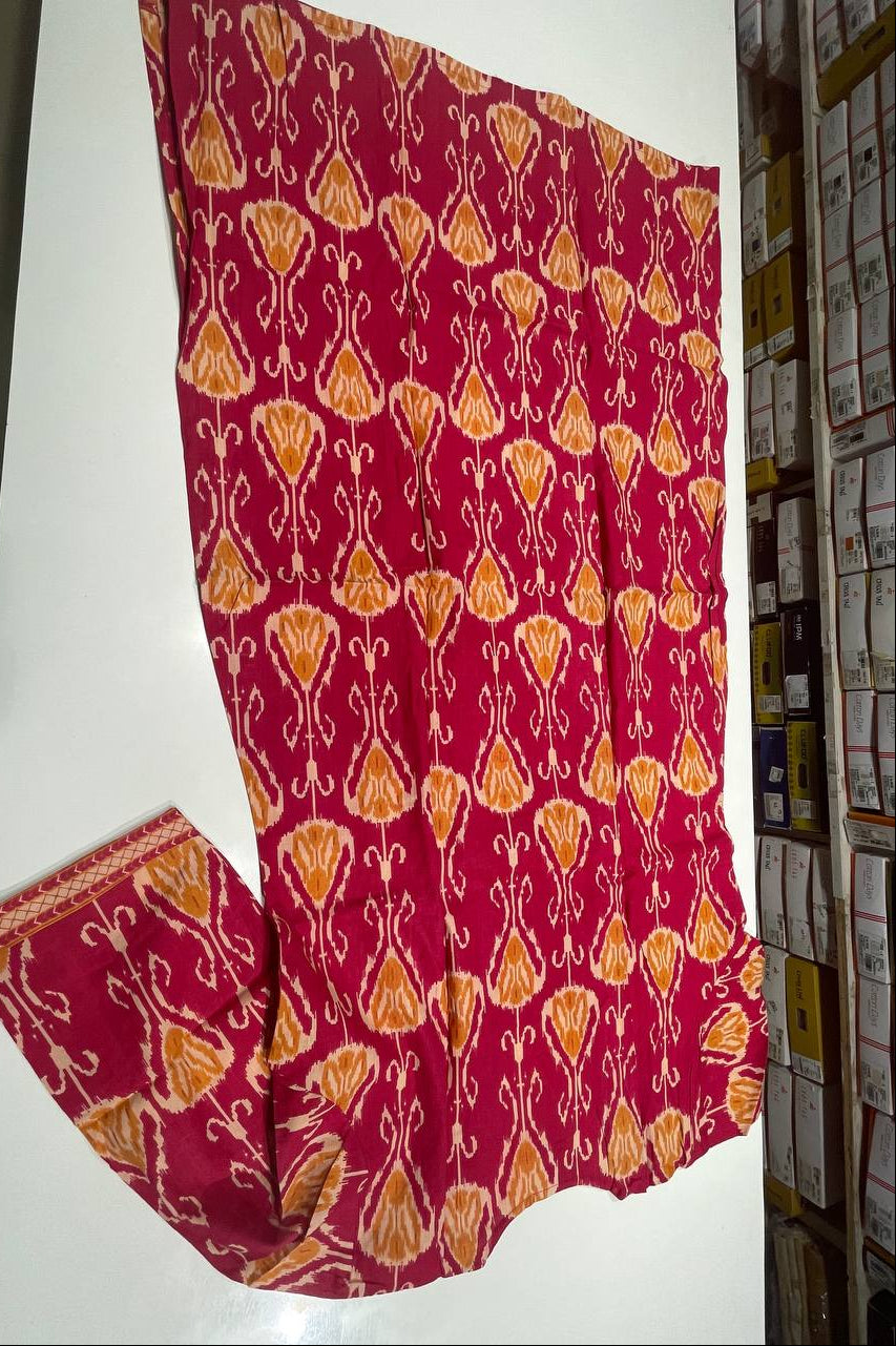 Dark Pink Cotton Printed Salwar Suit with Dupatta| AS-00171