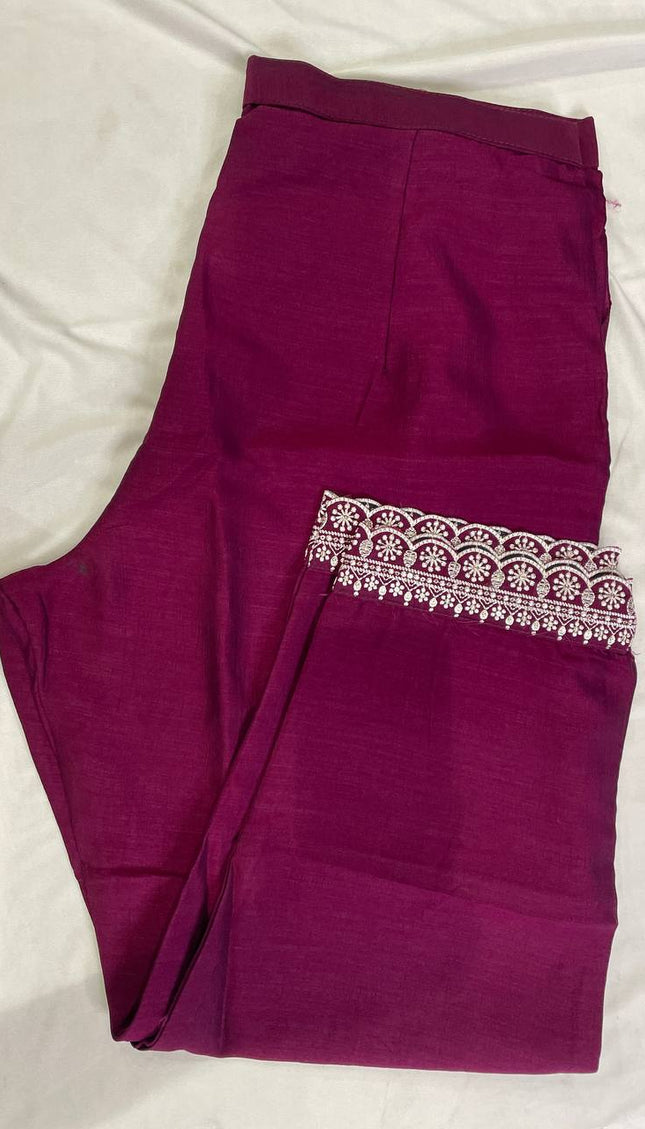 Wine Magenta Georgette Embroidered Kurta Set with Dupatta|SC19_1