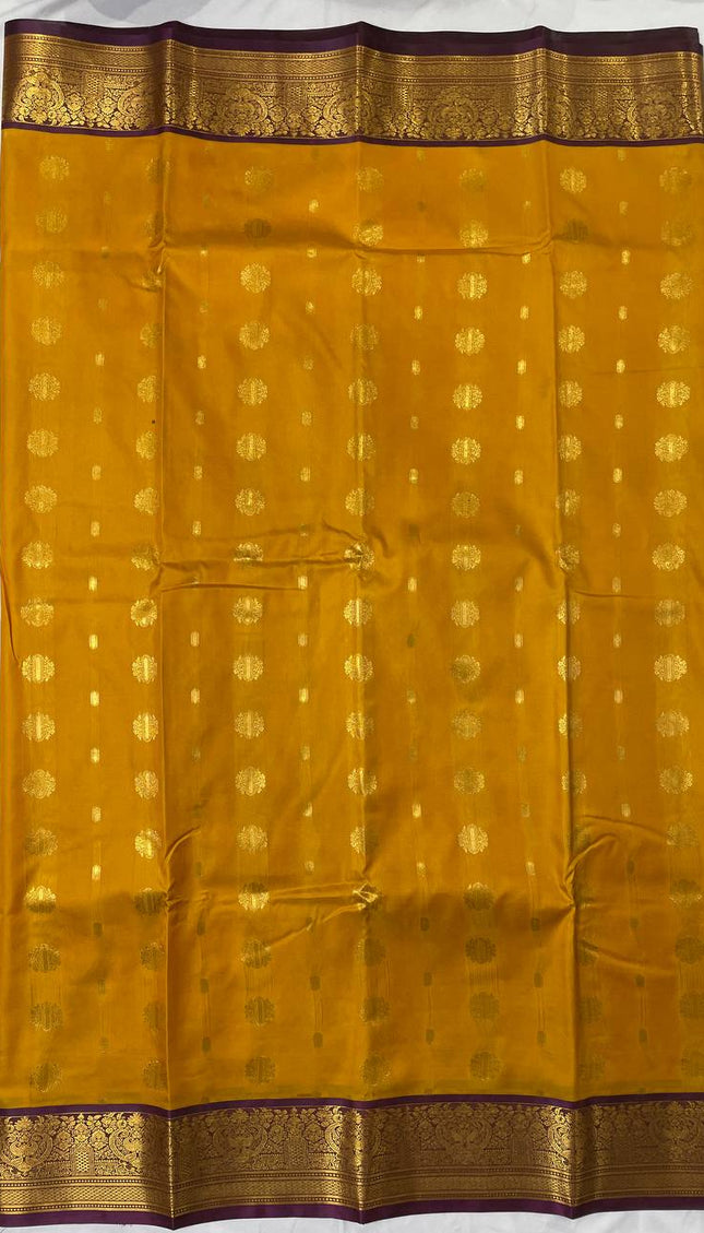 Semi Kanjivaram Silk Saree in Mustard Yellow |S9_3