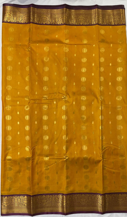 Semi Kanjivaram Silk Saree in Mustard Yellow |S9_3