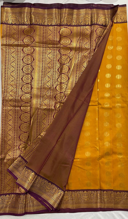 Semi Kanjivaram Silk Saree in Mustard Yellow |S9_3