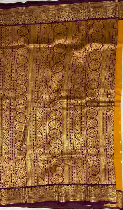 Semi Kanjivaram Silk Saree in Mustard Yellow |S9_3